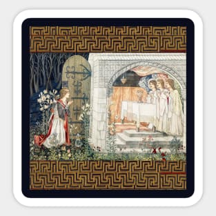 Quest for the Holy Grail,The Attainment,Vision of the Angels and Saint Graal to Percival Sticker